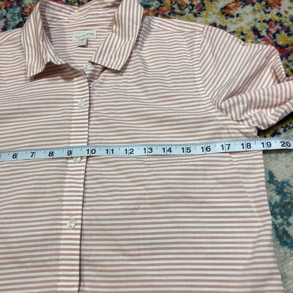Garnet Hill Striped Button Up Shirt 100% Organic Pima Cotton Sz 4 - Picture 4 of 7